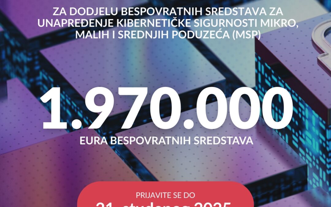 Rok za podnošenje prijava za dodjelu bespovratnih sredstava za unaprjeđenje kibernetičke sigurnosti MSP-ova istječe 21. studenoga 2025.