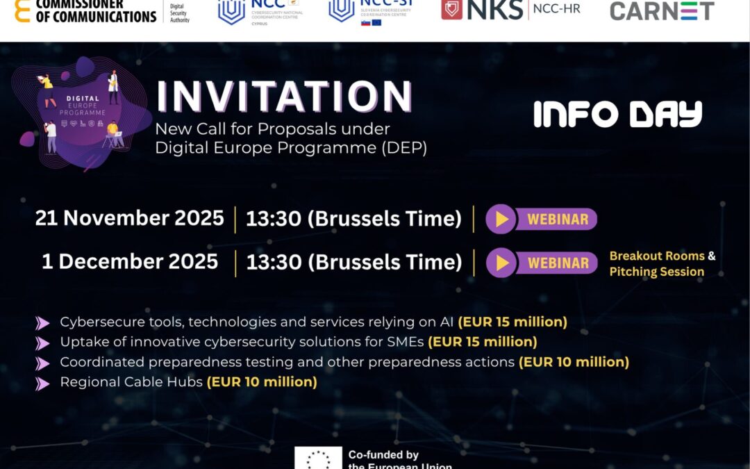 Info dan: Novi poziv za projekte u okviru programa Digitalna Europa vrijedan 50 milijuna eura